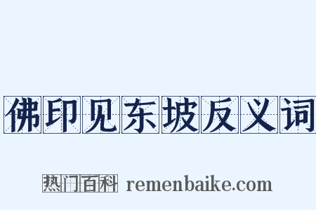 佛印见东坡反义词是什么意思的图片